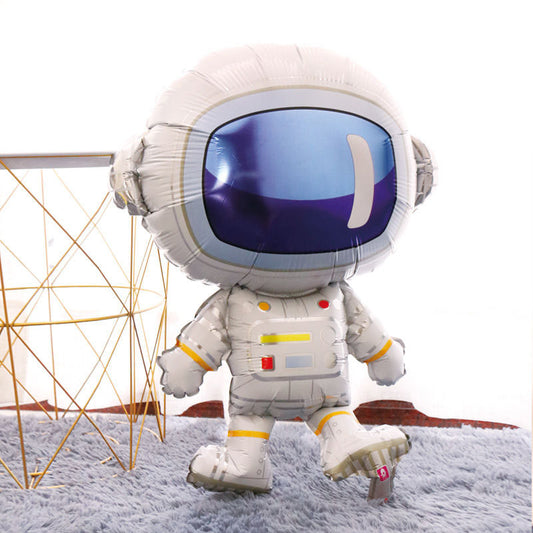 Astronaut-shaped balloon on a white background